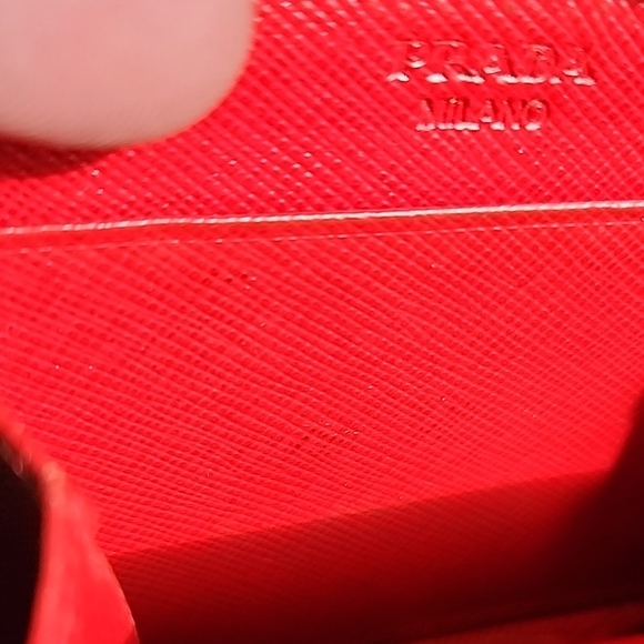 Prada Red Women's Zip. Around Wallet/Card Case - Picture 11 of 14